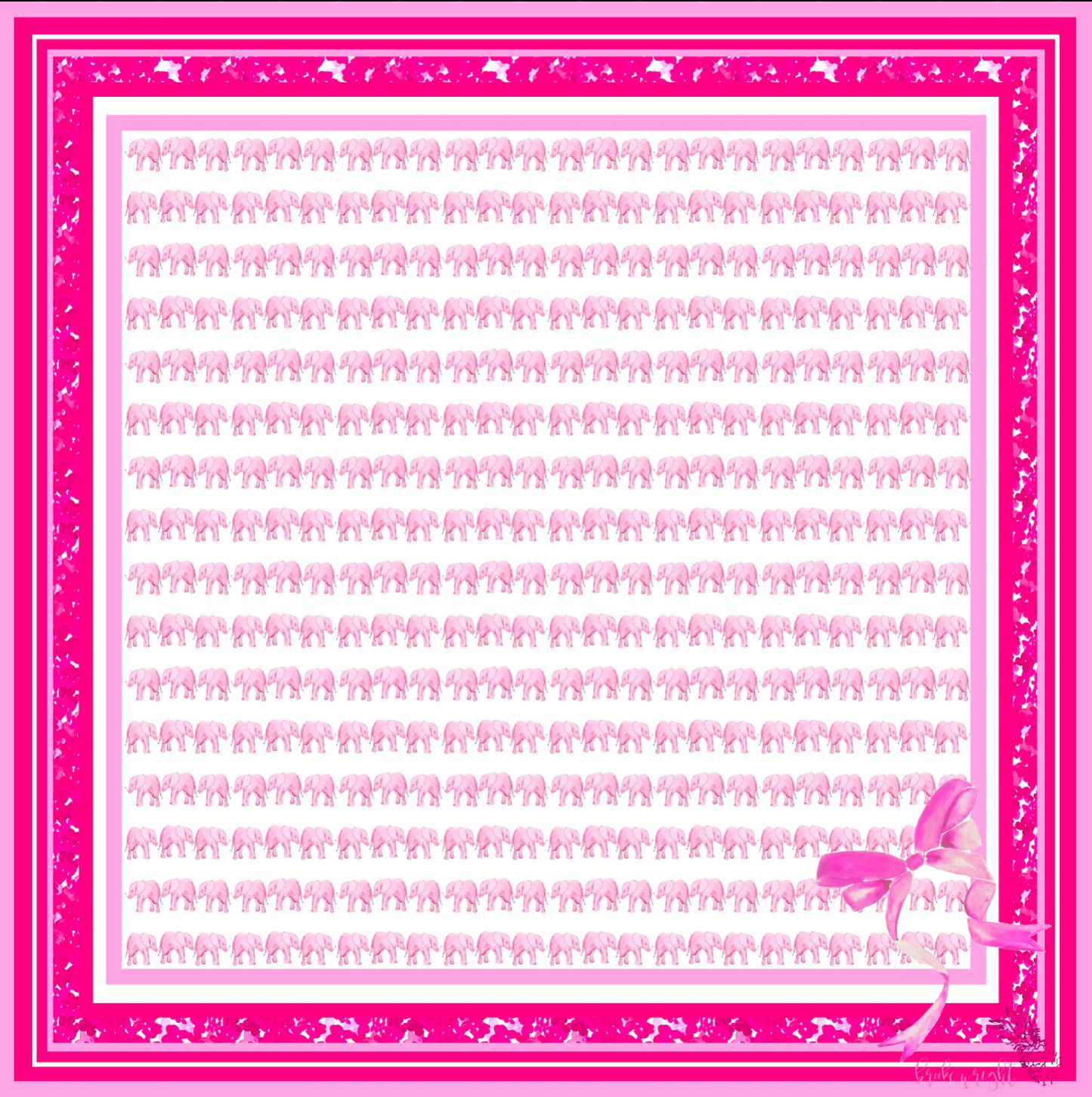 Pink Elephants Scarf