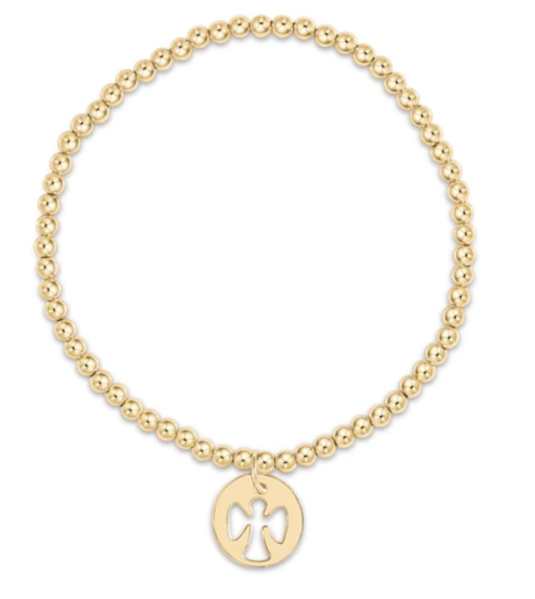enewton Extends - Classic Gold 3mm Bead Bracelet - Guardian Angel Gold Disc