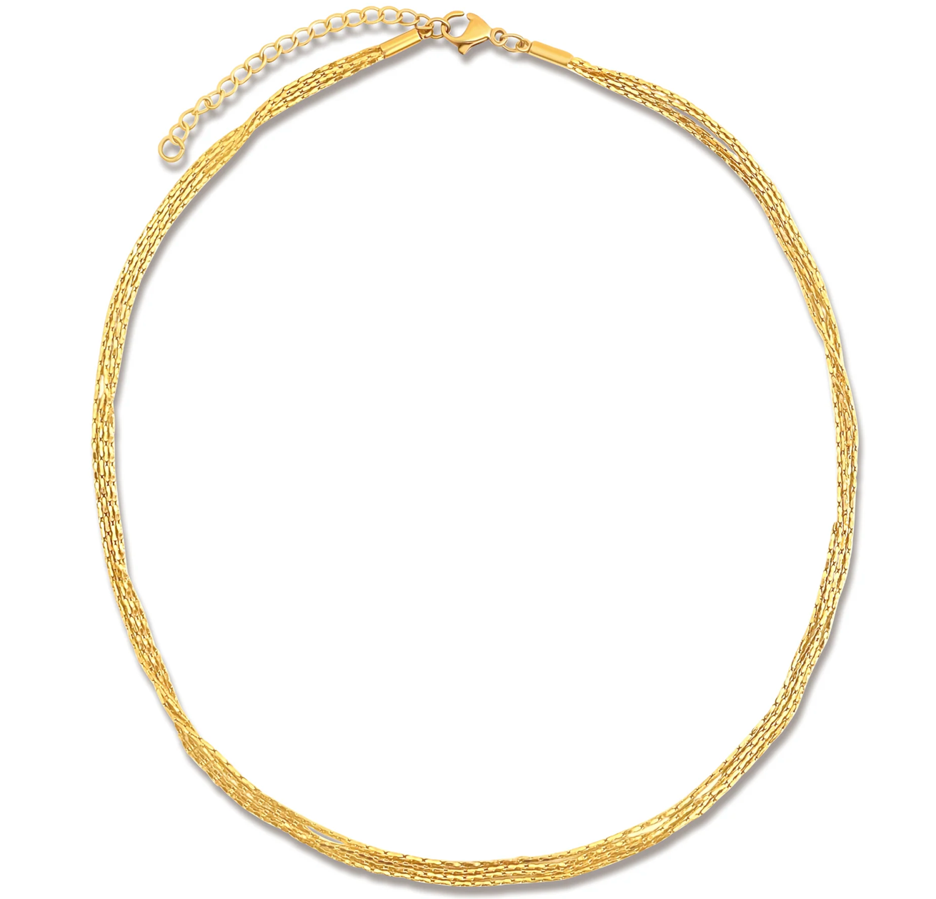 Mindy Multi Strand Chain Choker Necklace