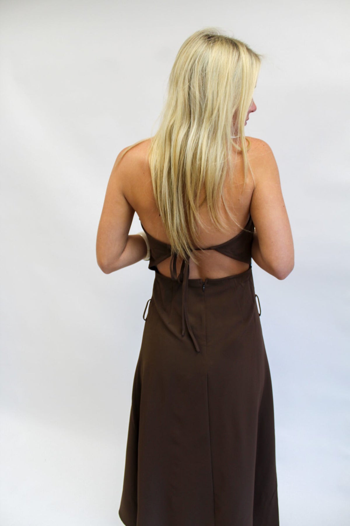 Afterglow Strapless Midi Dress