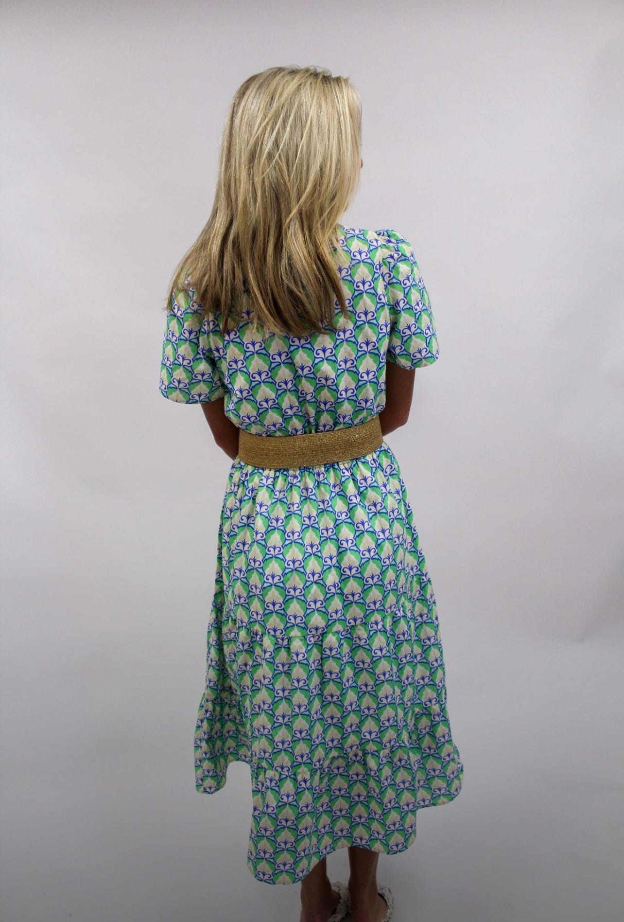 Hellenic Petals Maxi Dress