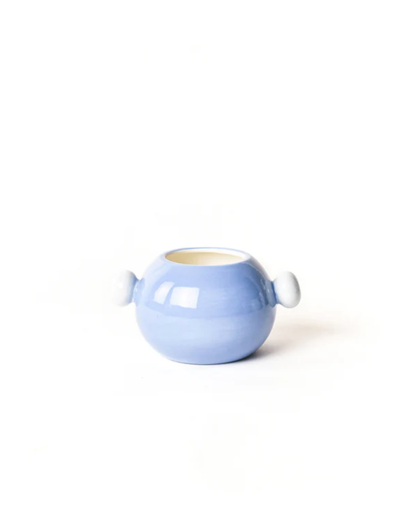Iris Blue Medium Round Vase with Knob Handles