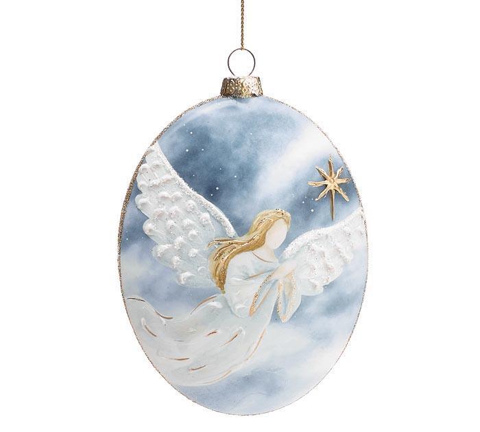 Great Joy Angel on Blue Ornament