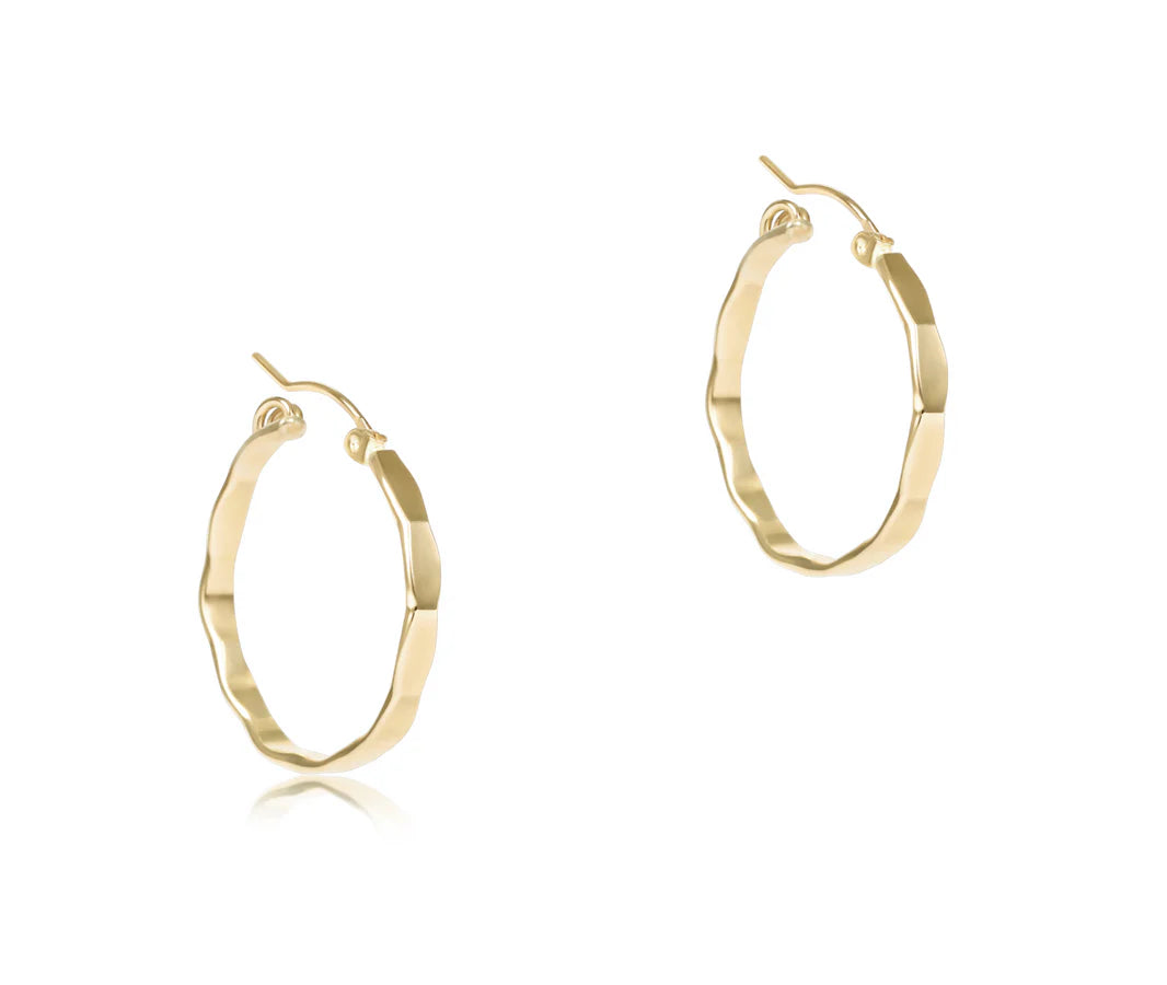 Scalloped Round Gold Hoop- Smooth