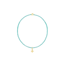 Hope Classic Sea Glass Bracelet- Signature Cross Small Gold Charm