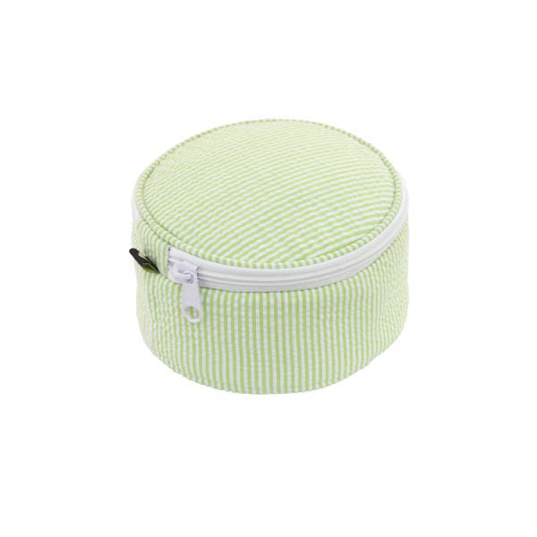 6" Lime Seersucker Button Bag