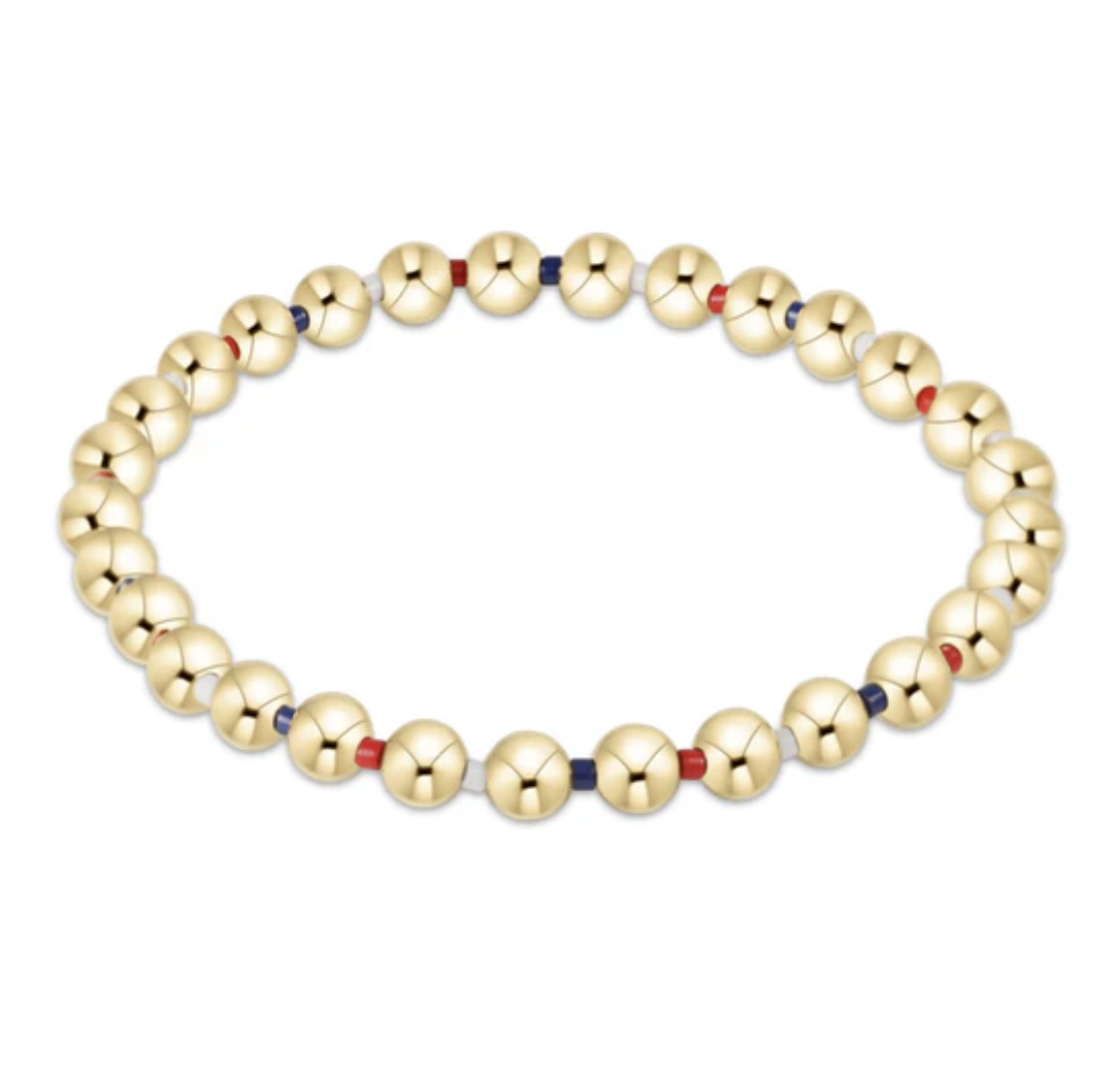 Hope Grateful 5mm Bead Bracelet - Firecracker