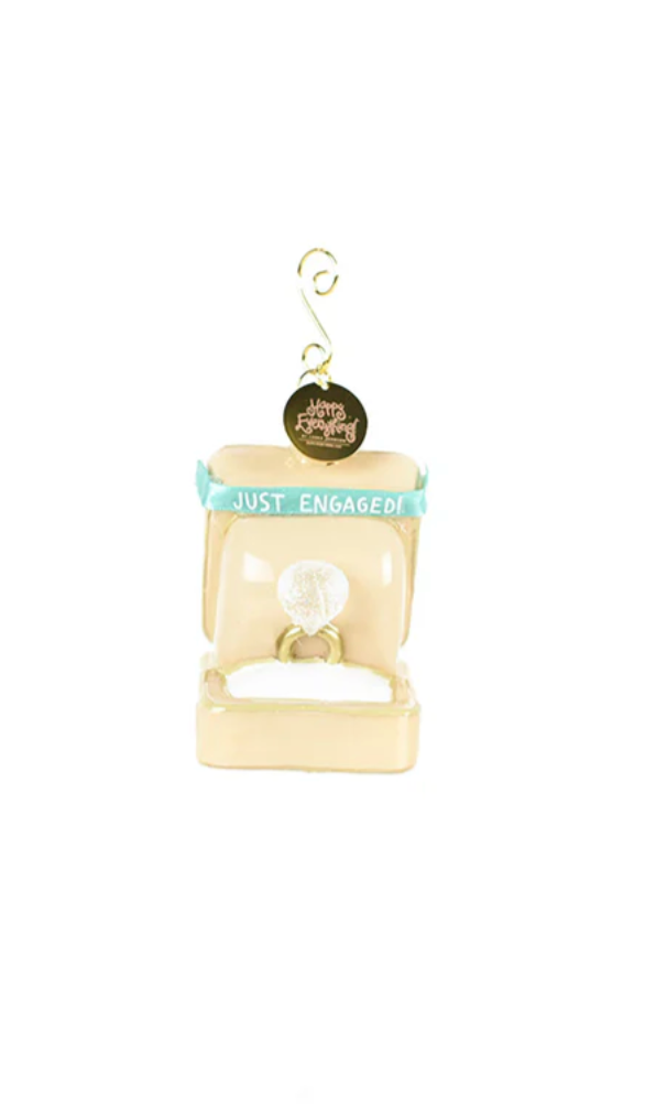 HEV Ring Box Just Engaged Ornament
