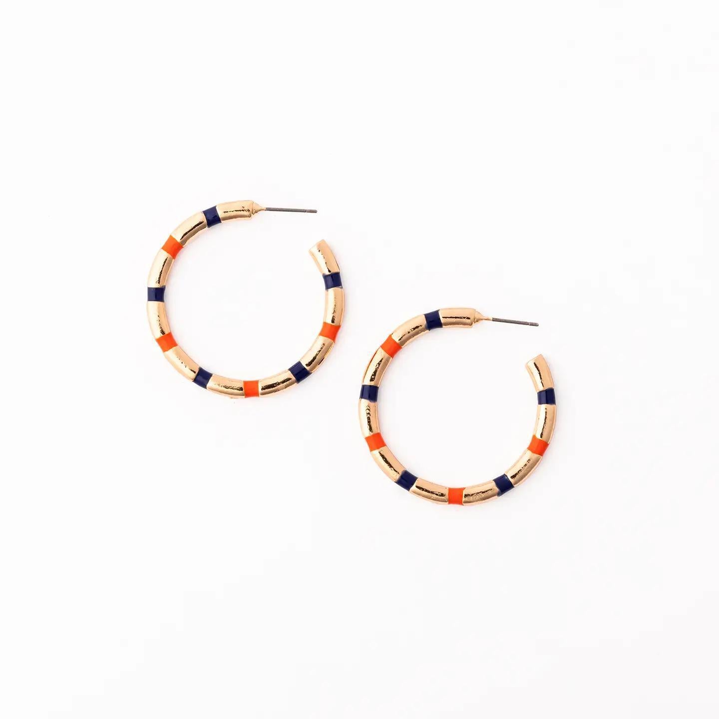 Earrings Nellie Navy & Orange M