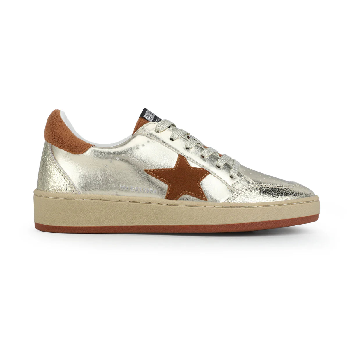 Denisse 46 - Metallic Washed Gold Chestnut Pop Star Low Top