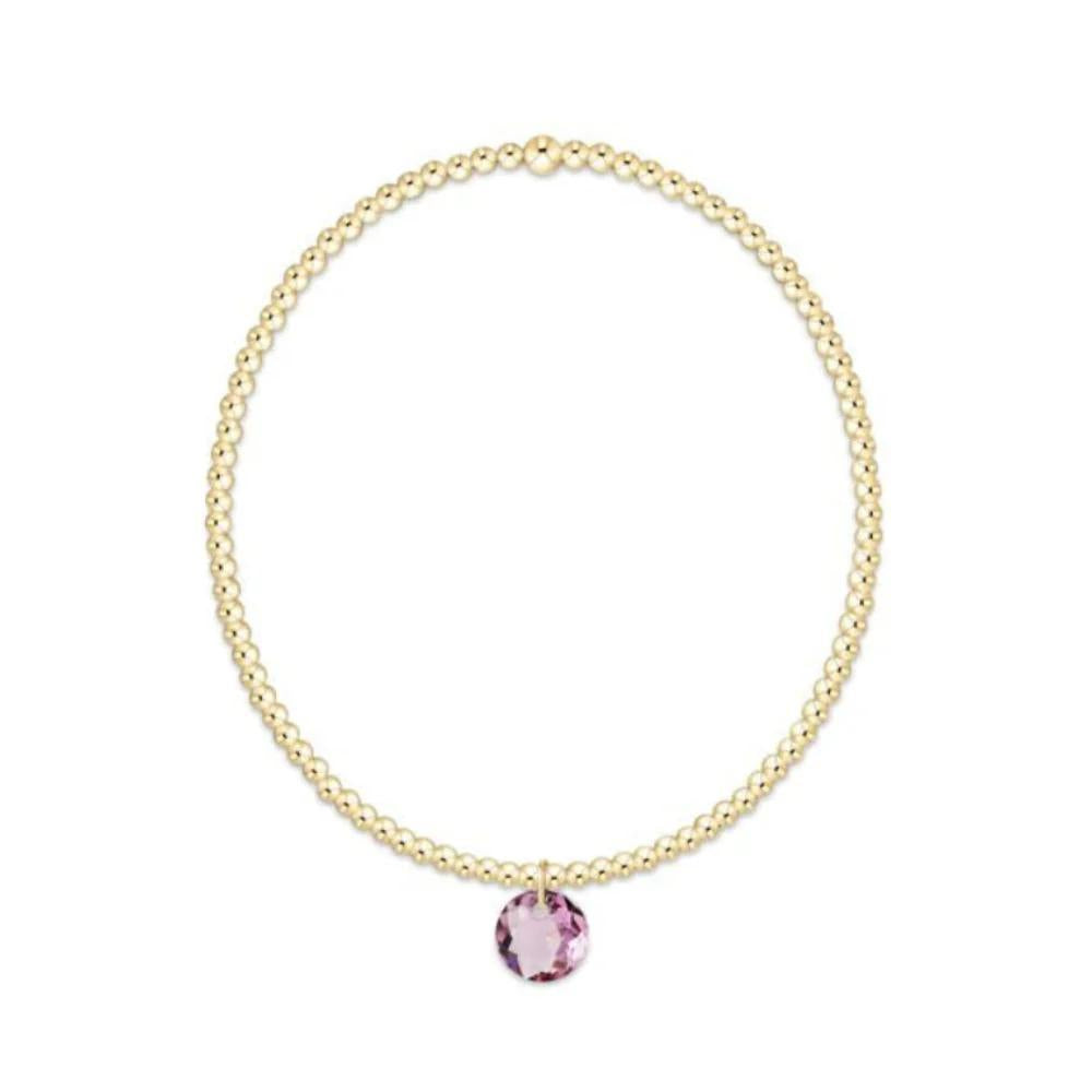 Classic Gold 2mm Bracelet- Reflection Small Charm- 02