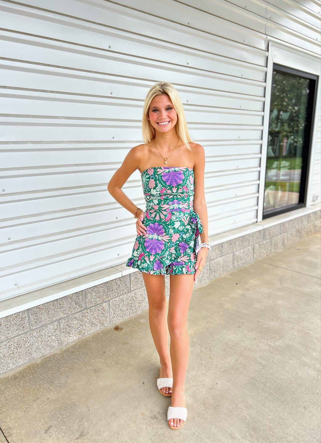 Leah Green Cotton Romper