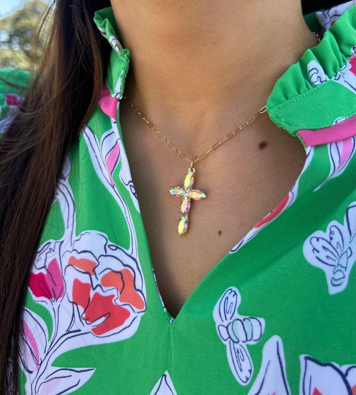 Crystal Cross Necklace