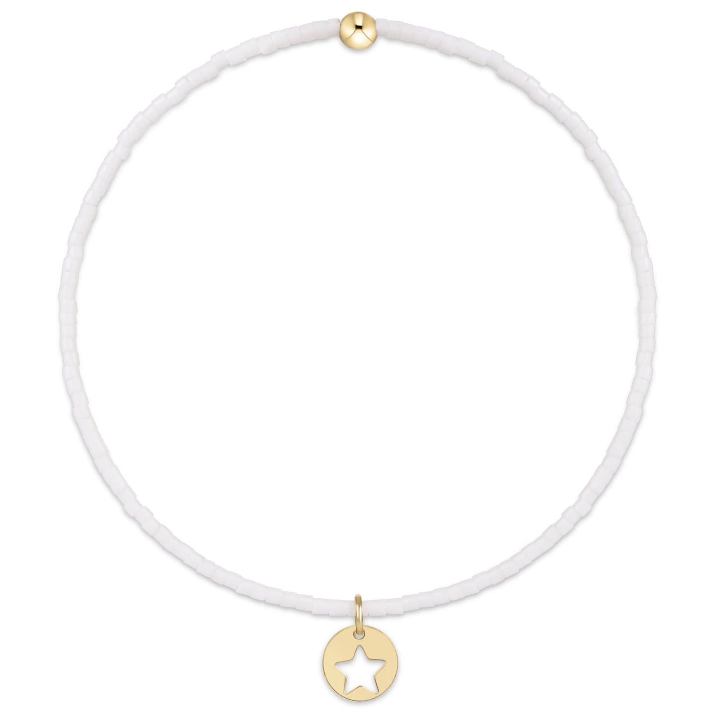 Egirl Hope Classic Bracelet - White - Star Small Gold Disc