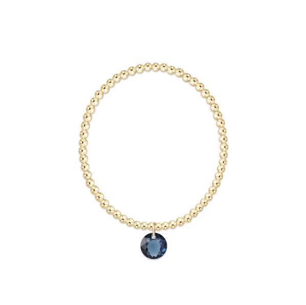 Classic Gold 3mm Bracelet- Reflection Charm- 09