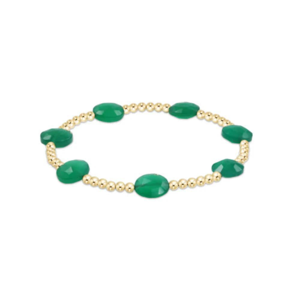 Enewton Admire Gold 3mm Bead Bracelet- Green Onyx
