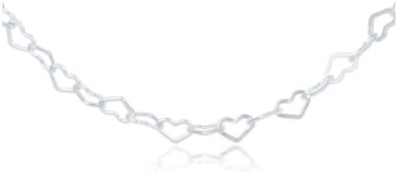 15" Choker Love Chain - Sterling