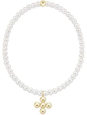 Enewton Extends- Classic Pearl 3mm SC 4mm Beaded Gold Charm Bracelet