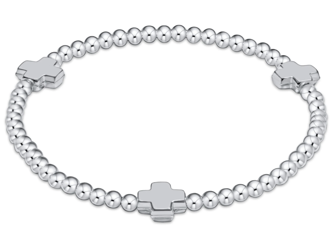 Enewton Extends - Signature Cross Sterling Pattern 3mm Bead Bracelet - Sterling