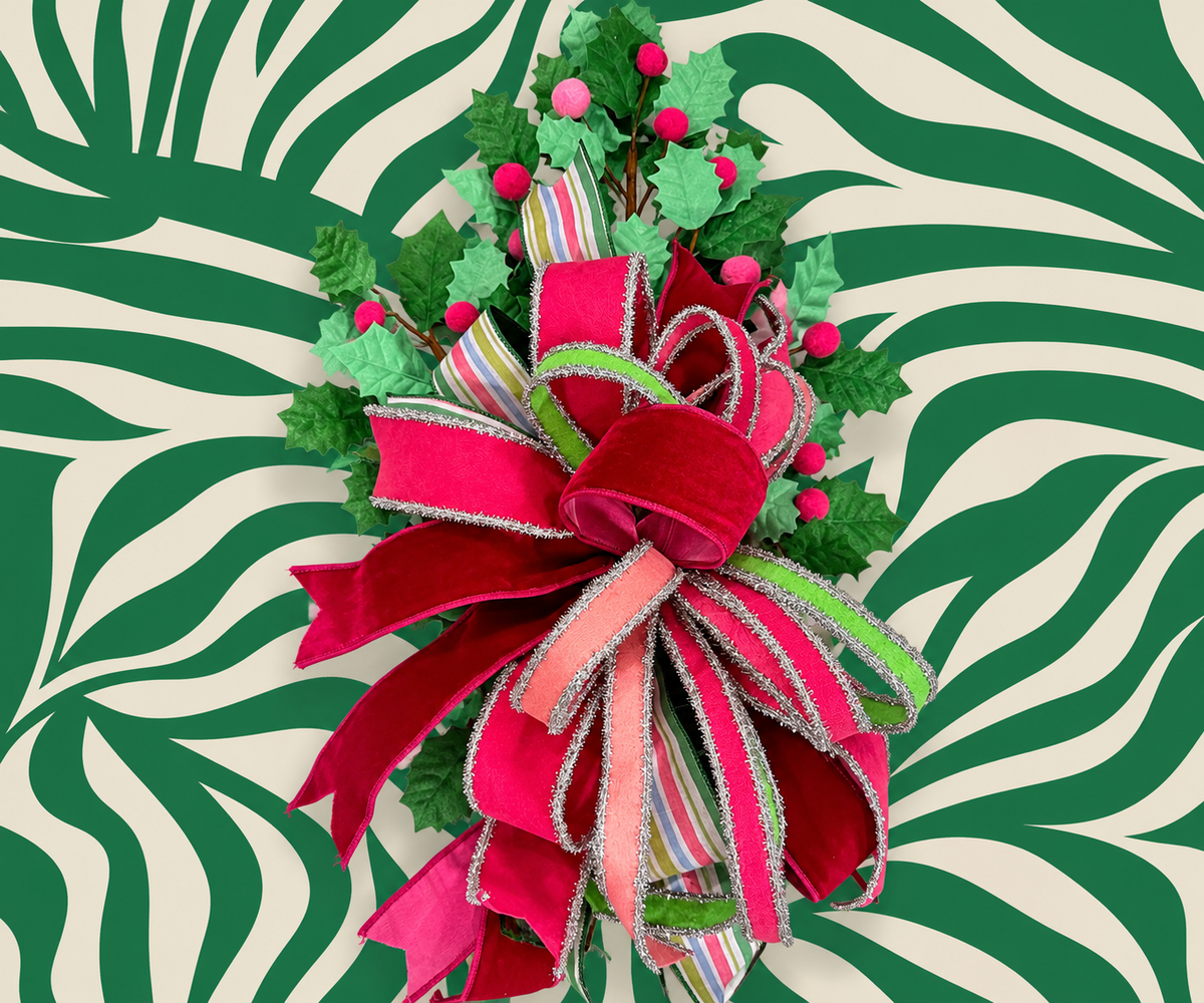 Pink Holly Bow