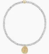 Silver Hematite 2mm Inspire SM Gold Bracelet