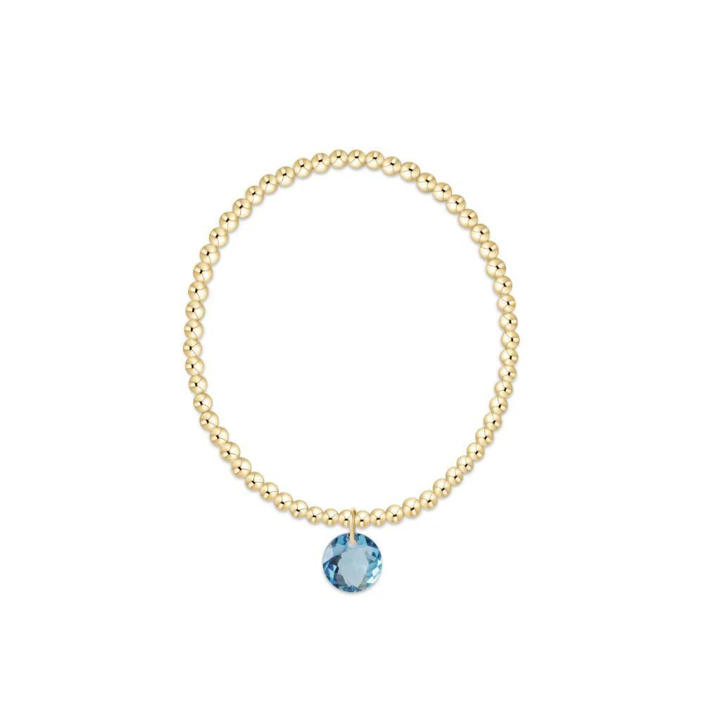 Classic Gold 3mm Bracelet- Reflection Charm- 03