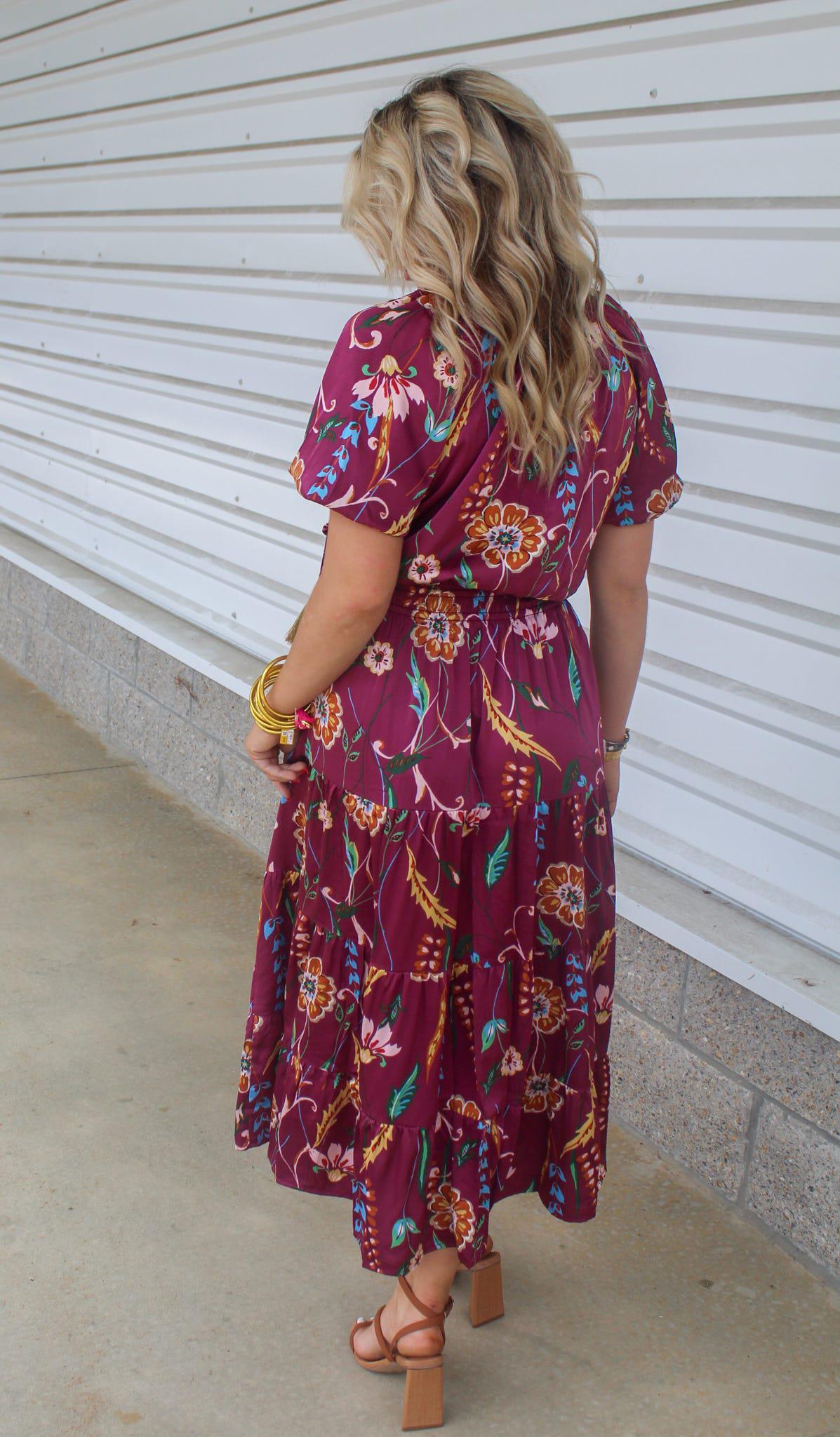 Fabiola Floral Short Sleeve Maxi Dress