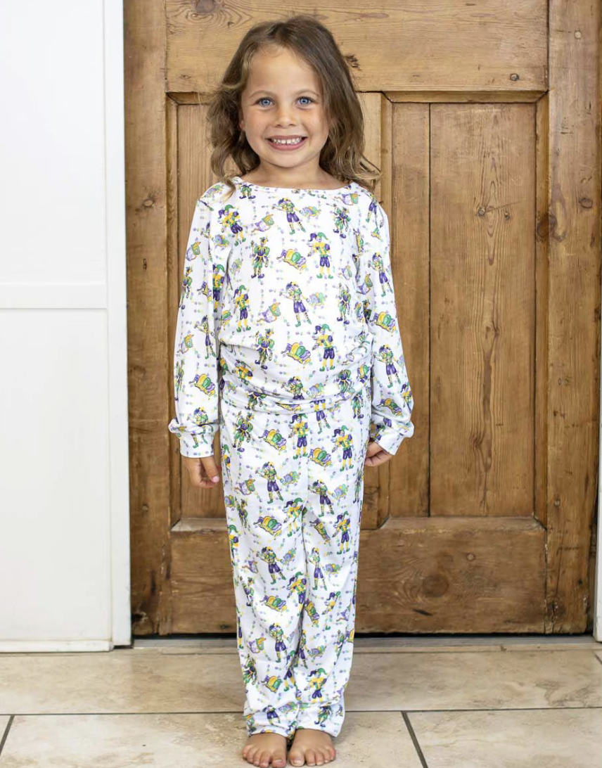 Kids Mardi Jester Long Sleeve Pajamas