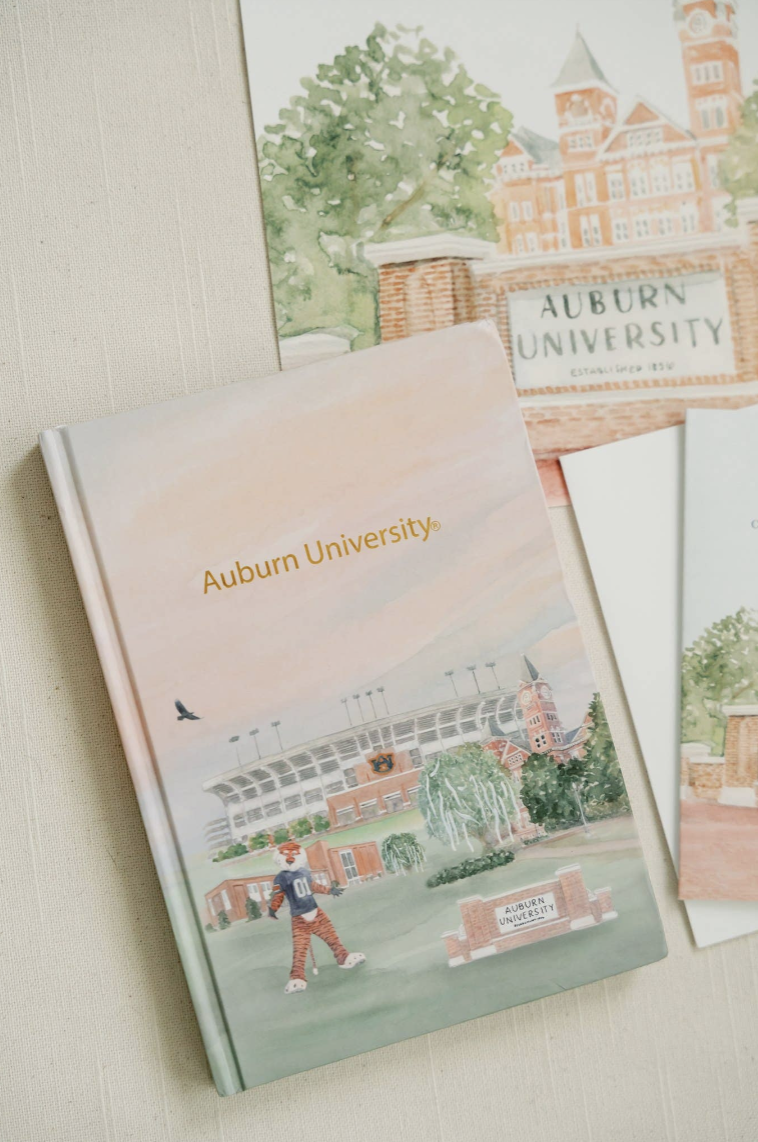 Auburn University Gold Foil Watercolor Hardcover Notebook
