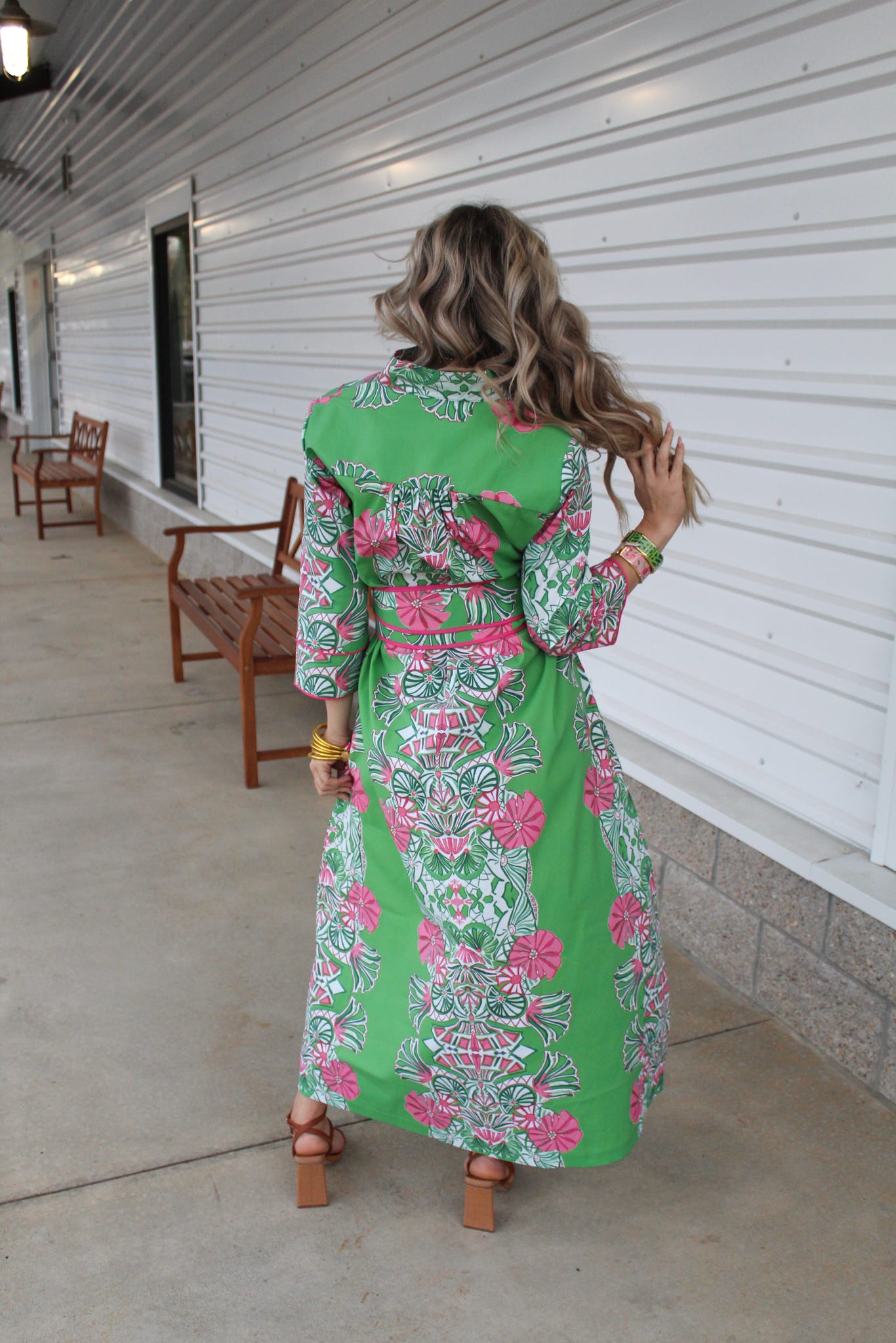 Jade Garden Deb Long Dress and Add on Obi Sash Option