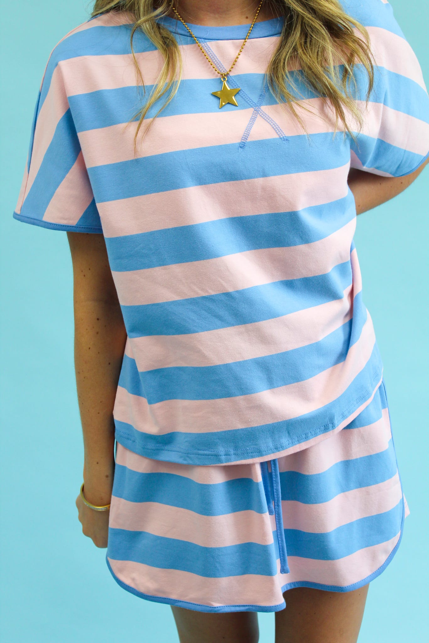 Sunny Skies Stripe Shorts Set