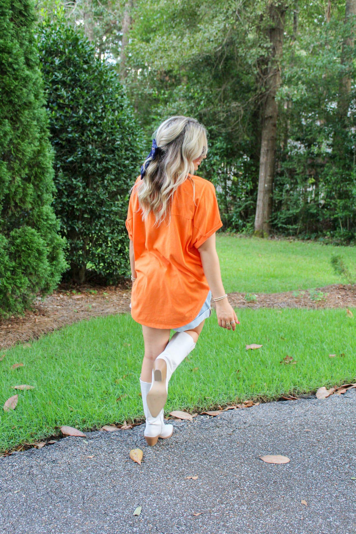 Game Day Metallic Tee Orange