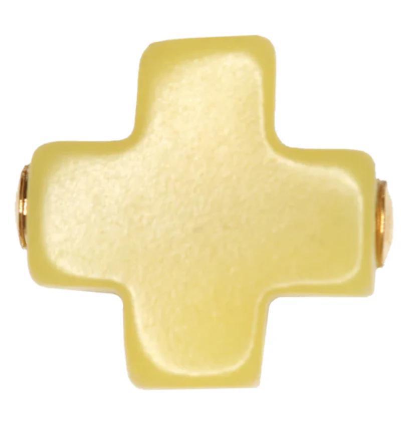 egirl Signature Cross Gold Pattern 3mm Bead Bracelet - Canary