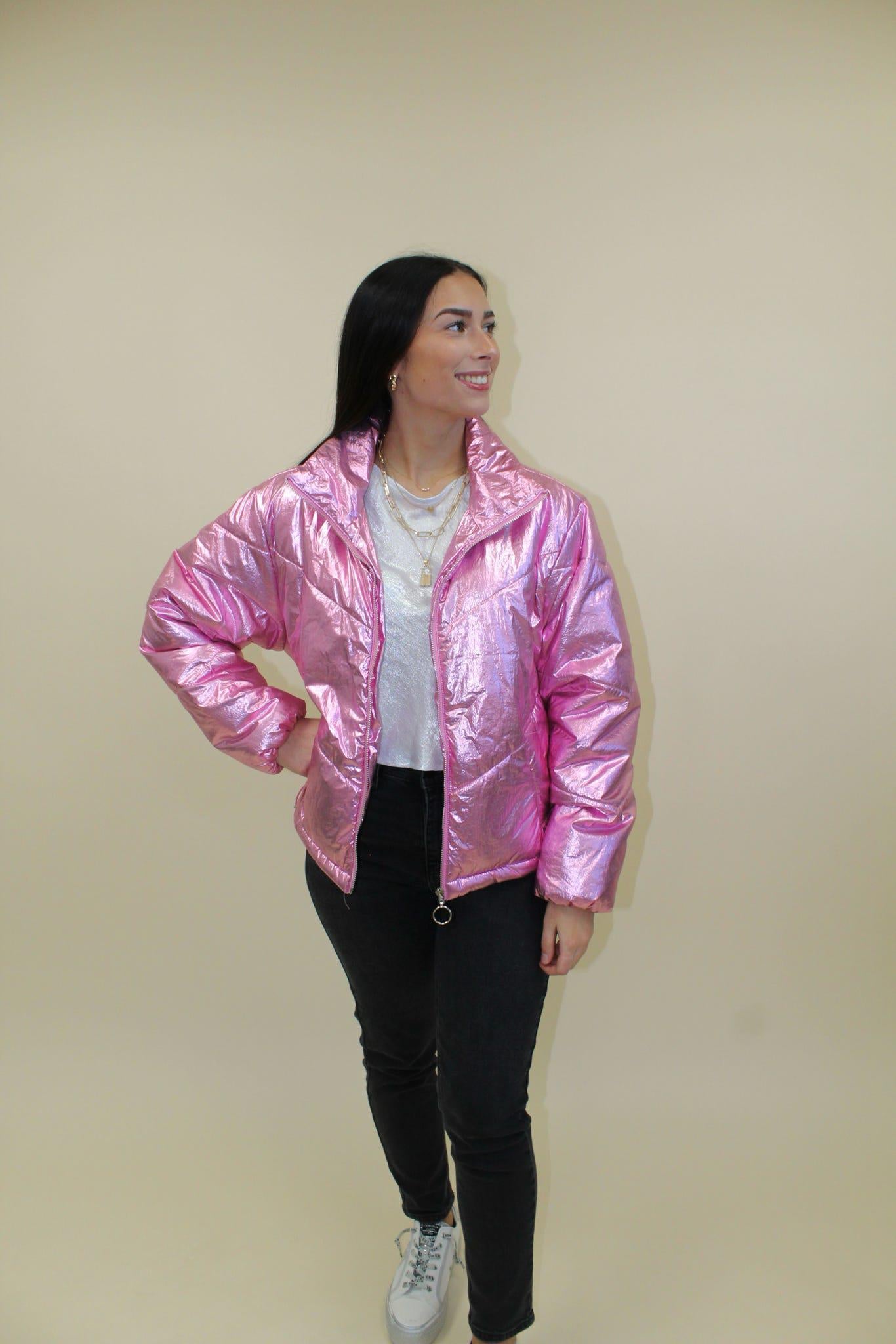 Metallic Puffer Jacket
