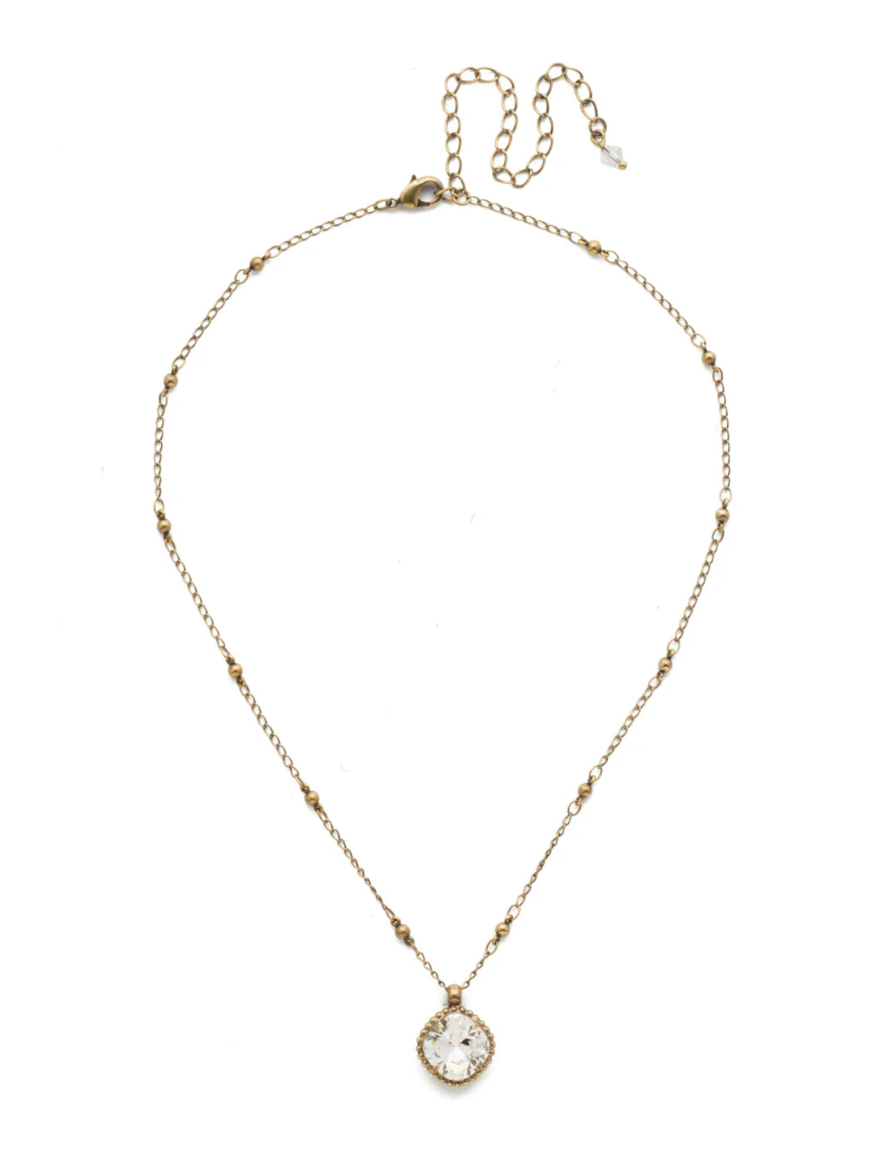 Cushion-Cut Pendant Necklace AG/Crystal