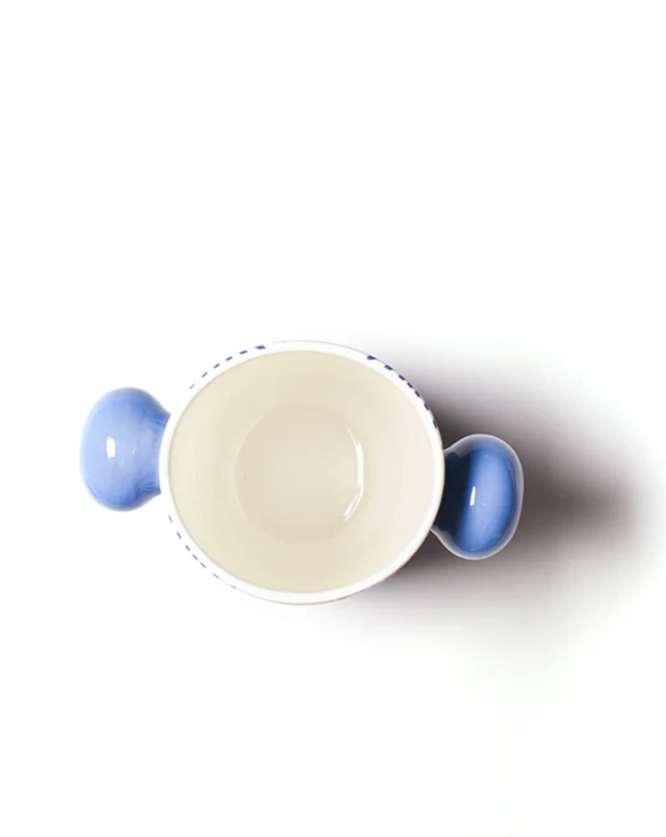 Iris Blue Large Cylinder Vase with Knob Handles