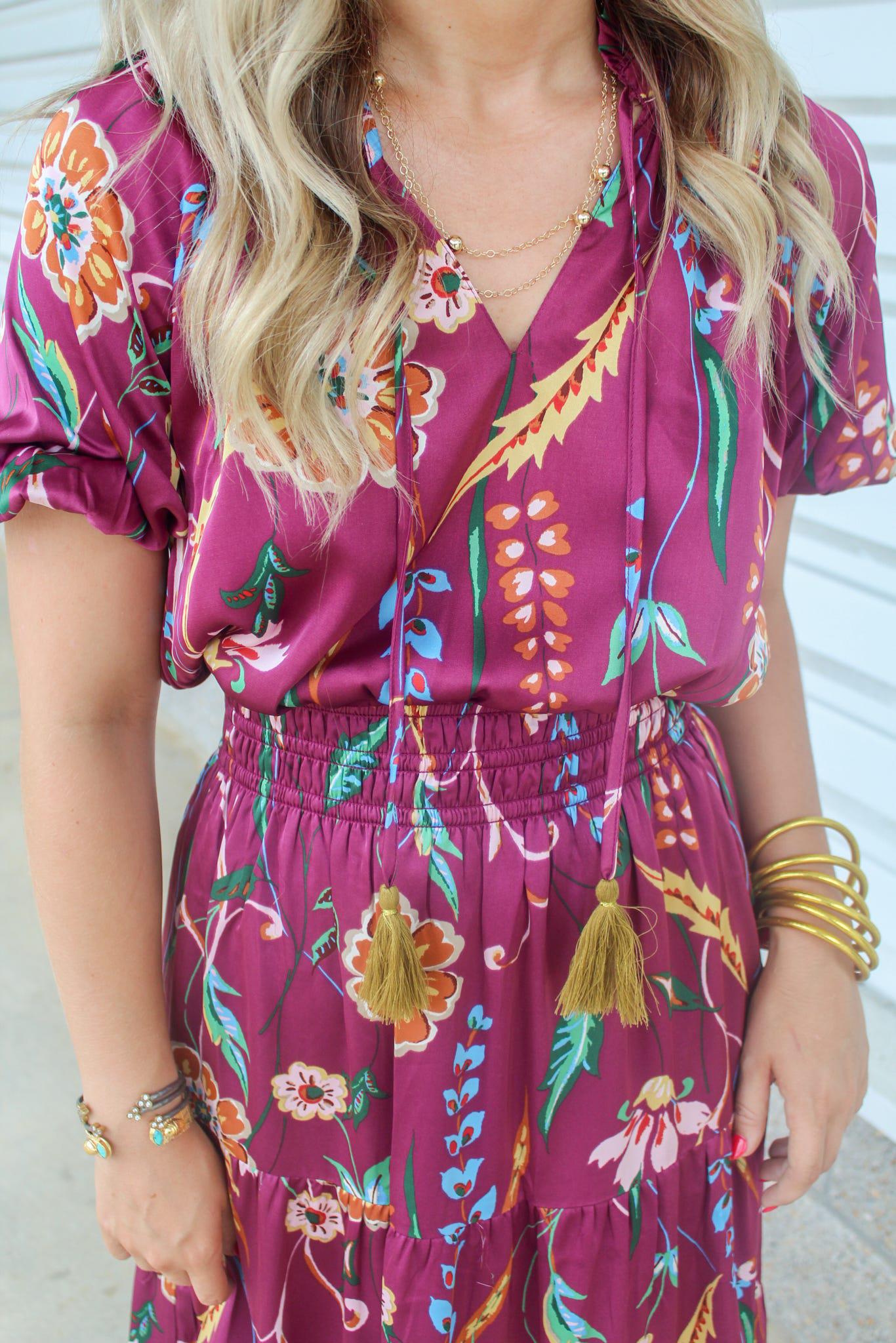 Fabiola Floral Short Sleeve Maxi Dress