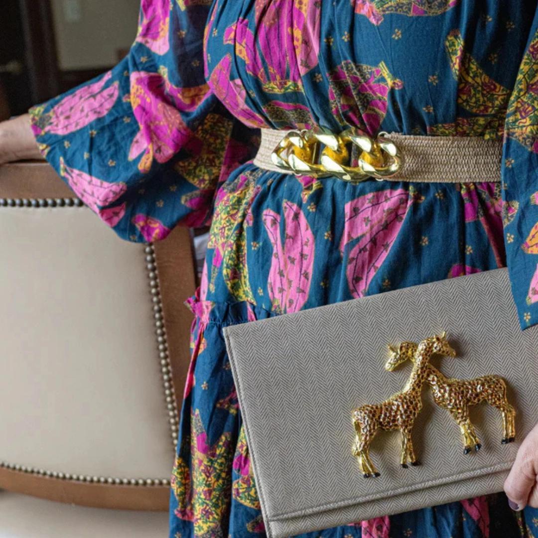 Light Raffia Stretch Belt Band