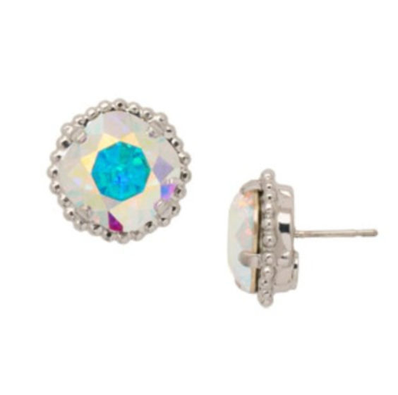 Cushion-Cut Solitaire Stud Earrings (PD/Aurora B)