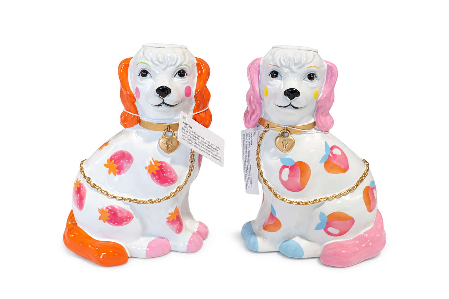 5.75" Dog Candle Holder with Fruit Motif