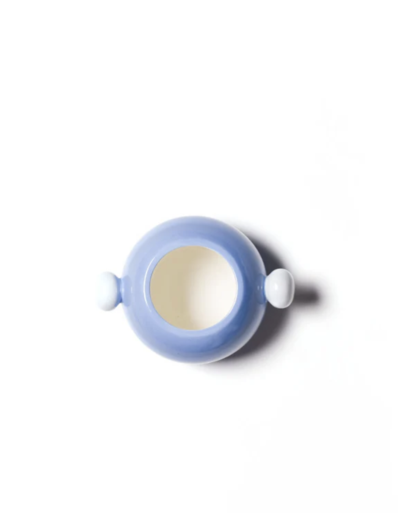 Iris Blue Medium Round Vase with Knob Handles