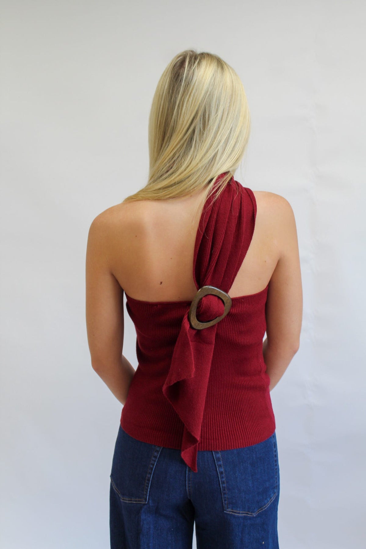 Bordeaux Beauty One Shoulder Top