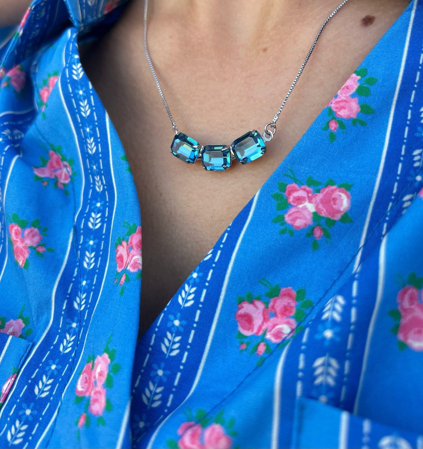 Octavia Triple Tennis Necklace