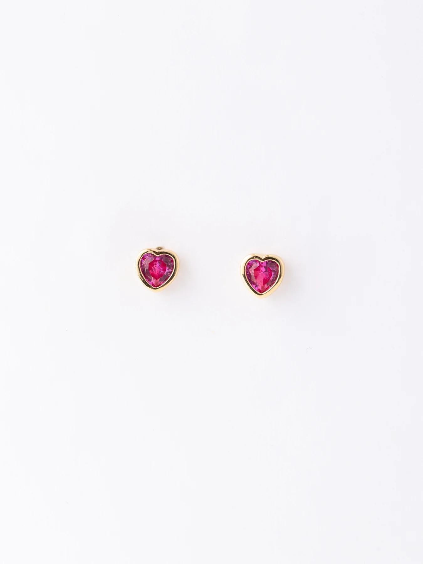 Tara Heart Earrings | Pink
