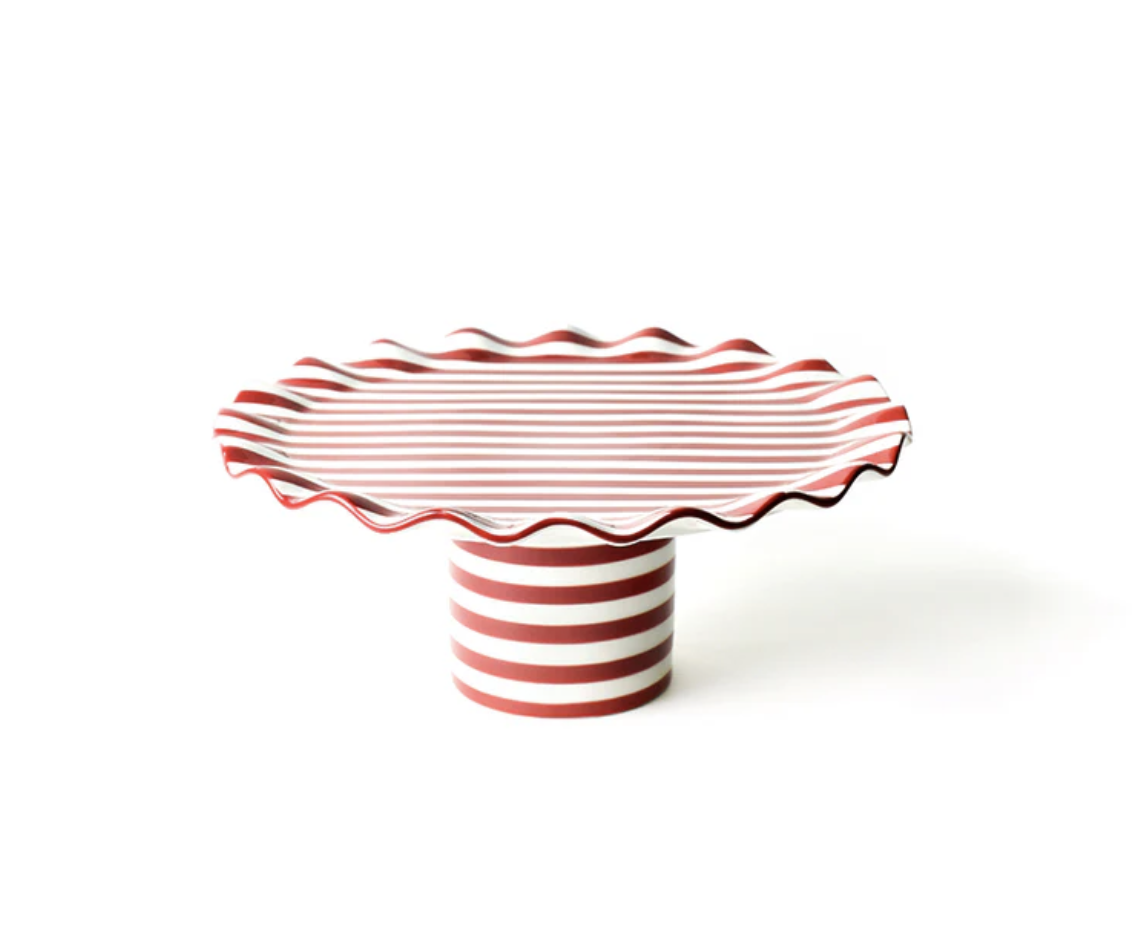 Red Stripe 14 Ruffle Cake Stand