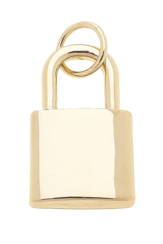 Padlock Charm in Shiny Gold
