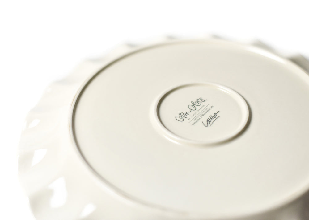 Signature White Ruffle Round Platter
