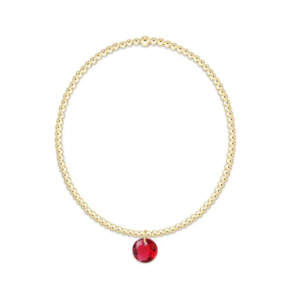 Classic Gold 2mm Bracelet- Reflection Small Charm- 07