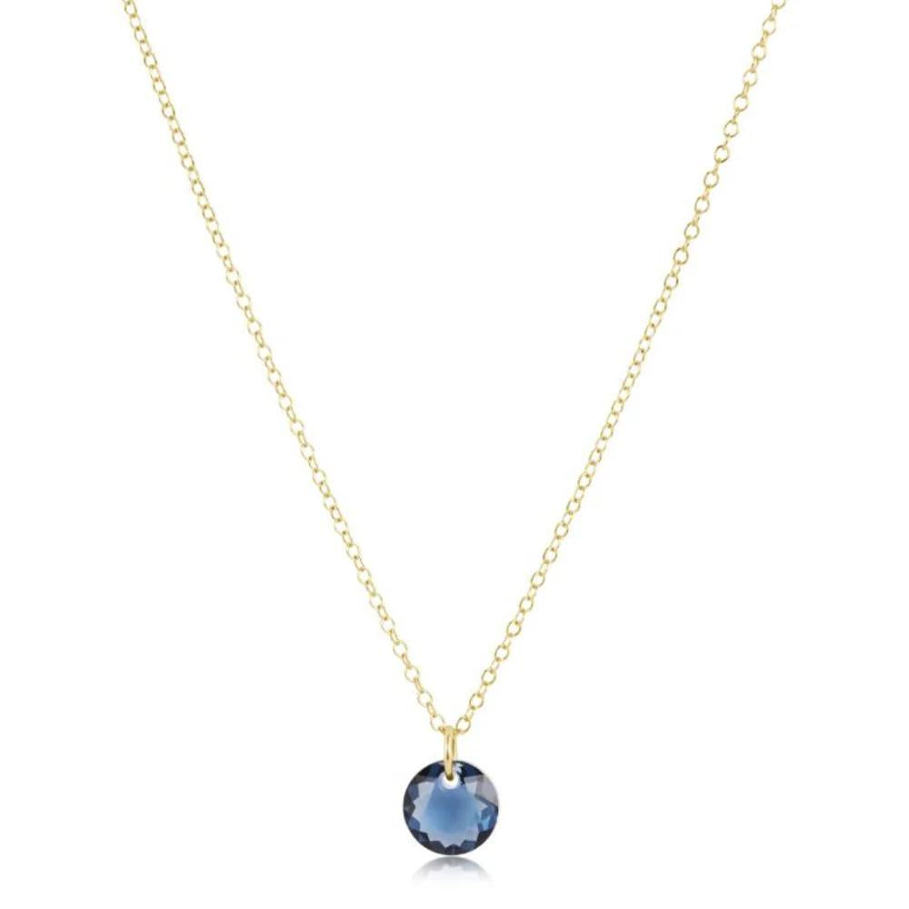 16" Necklace Gold- Reflection Small Charm 09