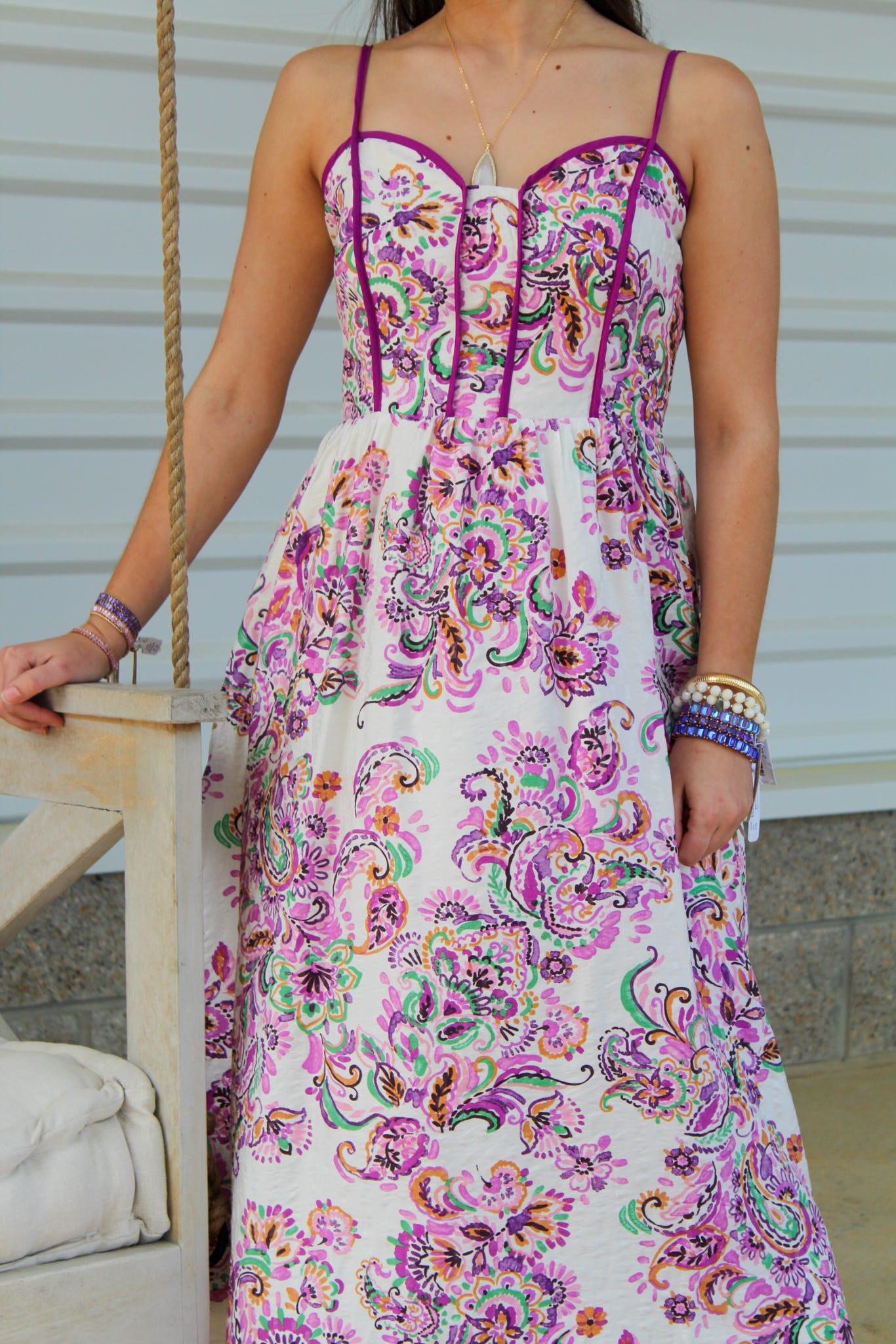 Liliana Paisley Print Midi Dress